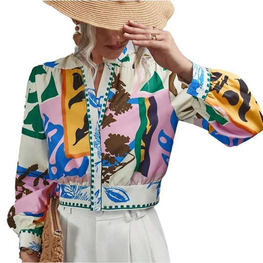Damen Modische Kurzjacke mit detailiertem Floral-Print R&B