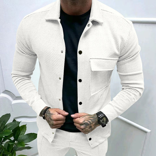 Herren modische Jacke mit strukturiertem Design und praktischen Taschen R&B