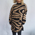 Damen Grobstrickpullover mit modernem ZR&Bradesign und hohem Kragen R&B