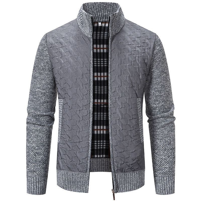 Herren modische Steppjacke mit hohem Kragen und strukturiertem Design