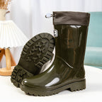 Damen Hochwertige und Stylische Gummistiefel mit Verstellbarem Schnürsystem R&B