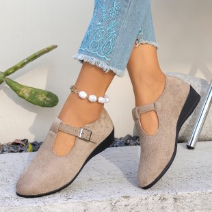 Damen Wedge-Pantoletten mit verstellbarem Riemen R&B