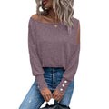 Damen Off-Shoulder Oberteil mit Knopfdetails R&B