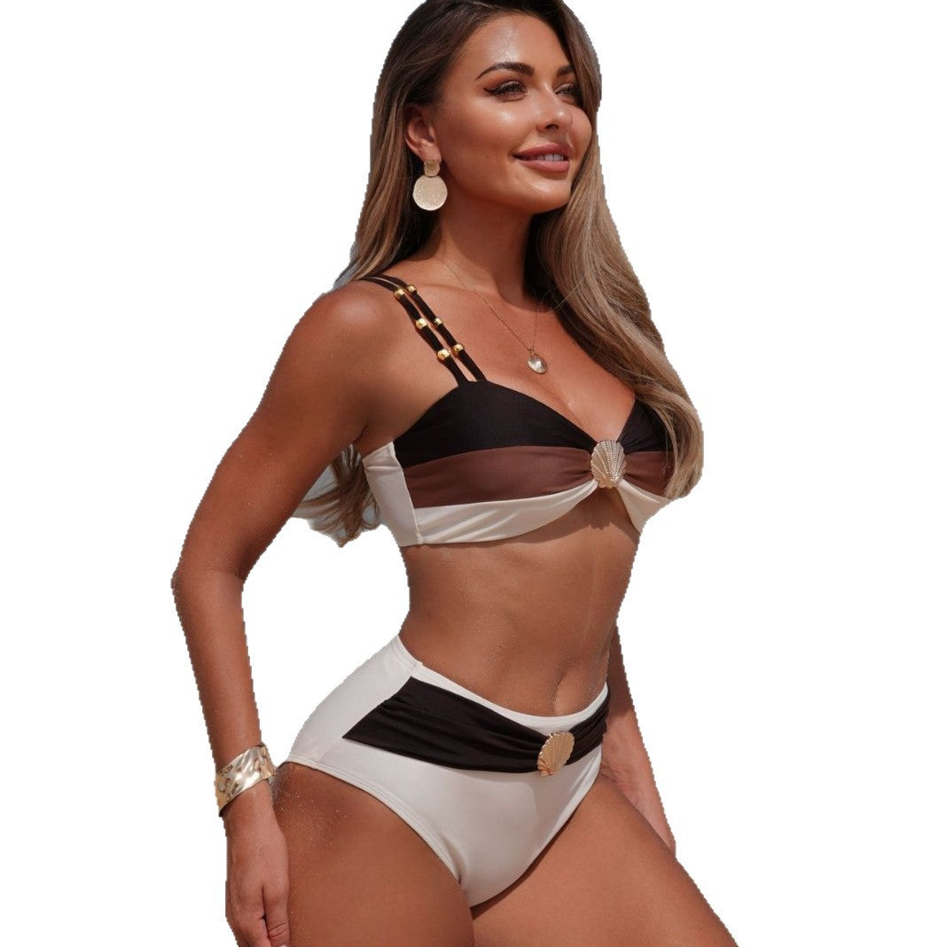 Damen Designer-Bikini mit dekorativen Trägern R&B