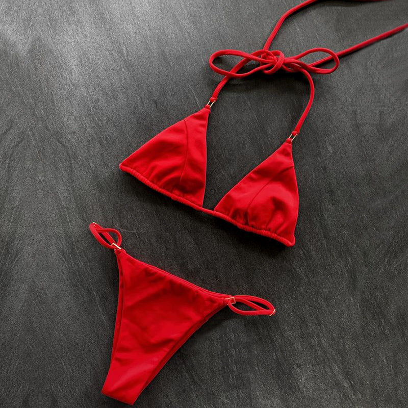 Damen Triangel-Bikini mit Raffung und verstellbaren Trägern R&B