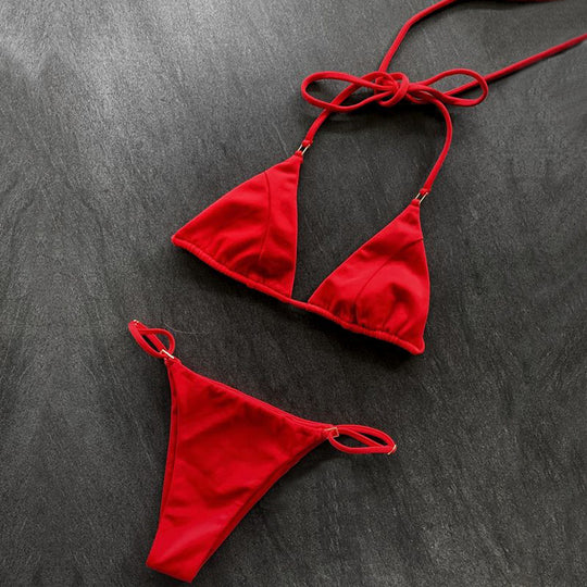 Damen Triangel-Bikini mit Raffung und verstellbaren Trägern R&B