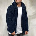 Herren Fleecejacke mit Kapuze und knöpfbarem Verschluss R&B