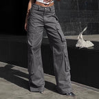 Damen Cargo-Hose mit breitem Schnitt und funktionalen Taschen R&B