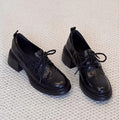Damen elegante Schnürschuhe mit modischem Blockabsatz und hochwertiger Kunstleder-Oberfläche R&B
