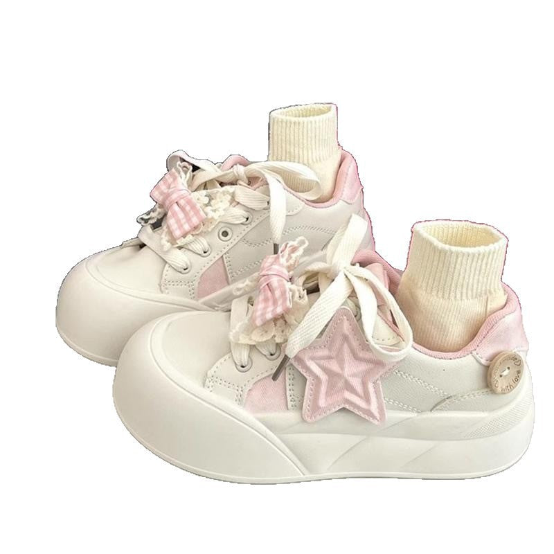 Damen Sneakers aus hochwertigem Leder mit modischem Socken-Design von