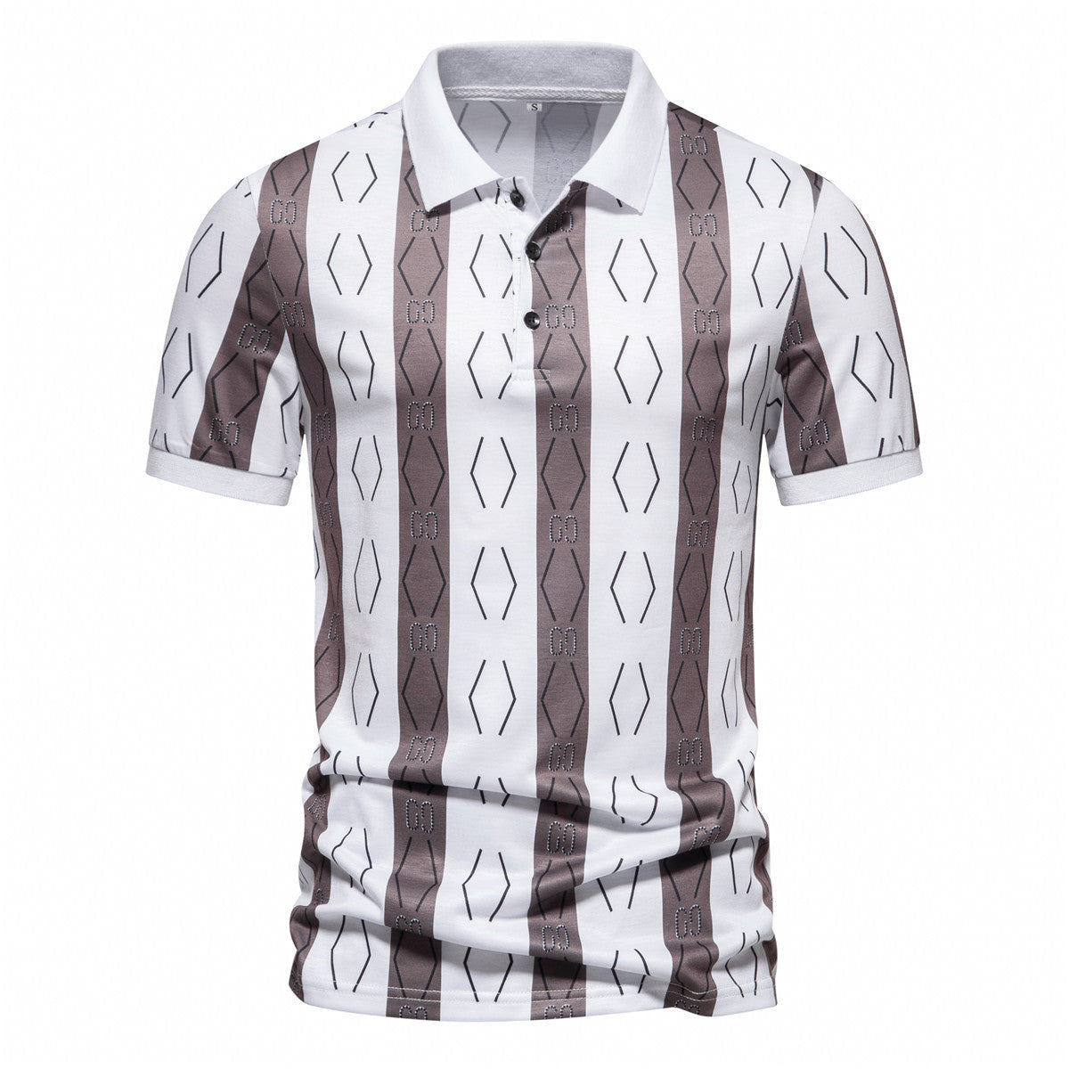Herren Poloshirt mit einzigartigem grafischen Muster und modernem Kragen