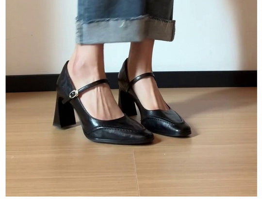 Damen elegante Slingback-Pumps mit spitzem Zehenbereich und modischer Schnalle R&B