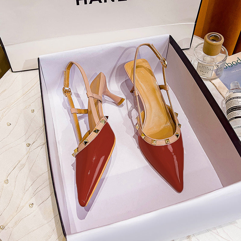 Damen Slingback-Pumps mit strukturierter Oberfläche und modischen Details R&B