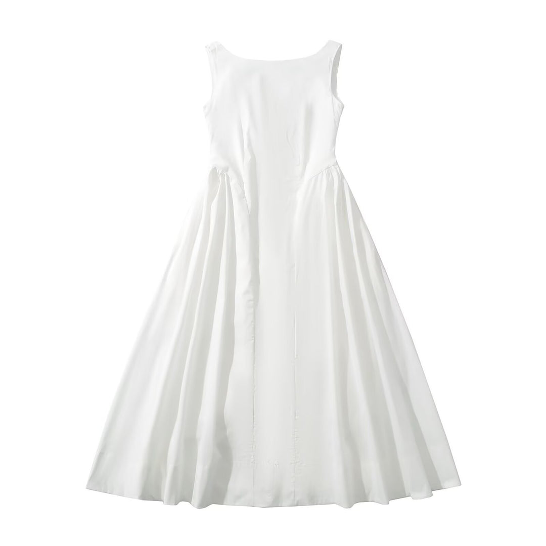 Damen Maxikleid mit elegantem, fließendem Schnitt und Rundhalsausschnitt R&B