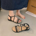 Damen elegante Badesandalen mit Funktionsriemen und modischem Strassdetail EB