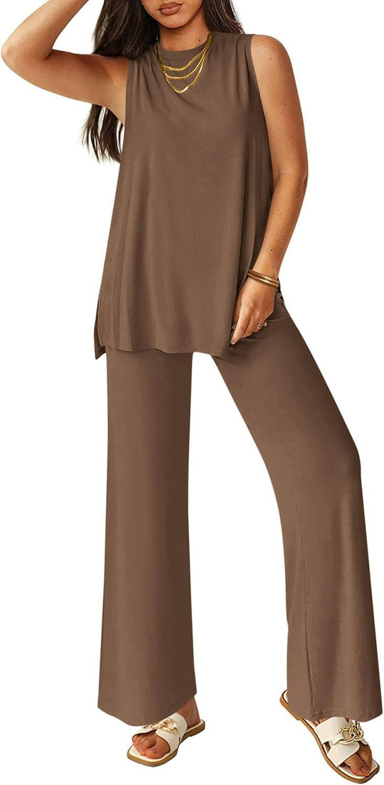 Damen Legere Oberteil und weite Hose Set R&B