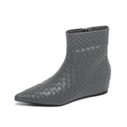 Damen modische Ankle Boots mit geflochtenem Design und eleganter Keilsohle R&B