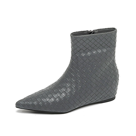 Damen modische Ankle Boots mit geflochtenem Design und eleganter Keilsohle R&B