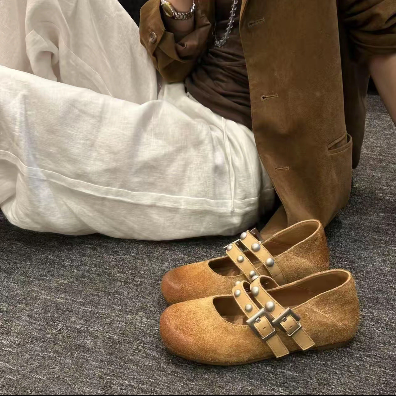 Damen Mokassins mit modischer Schnallenverzierung und komfortablem Fußbett R&B