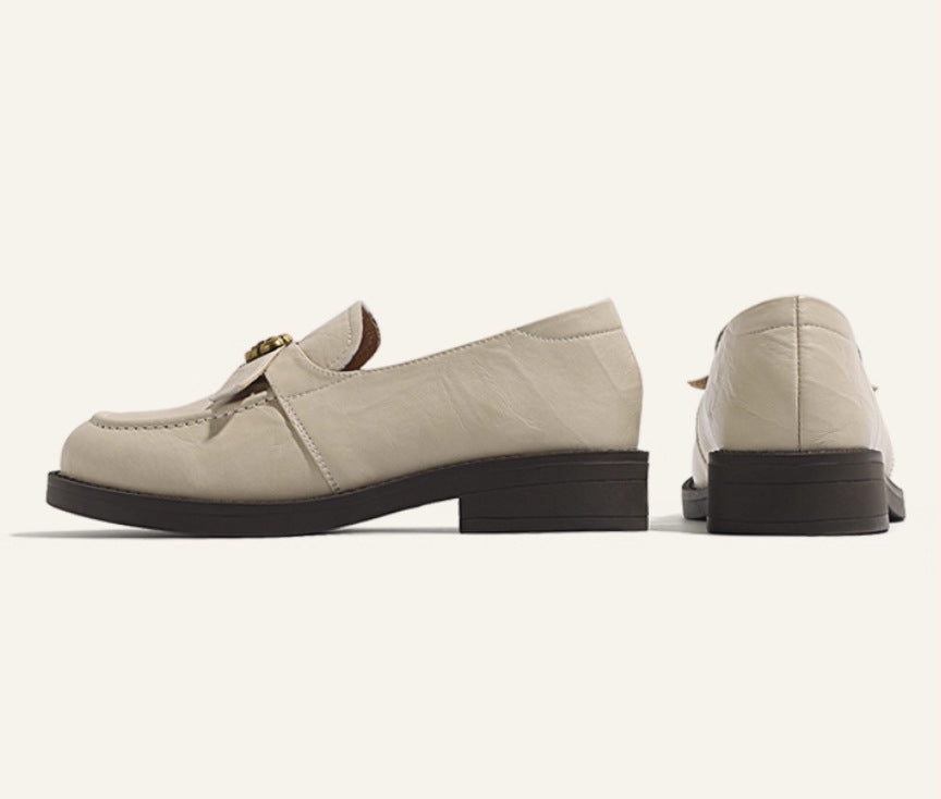 Damen elegante Mokassins mit modischem Schleifen-Design und dekorativem Schnallenverschluss R&B