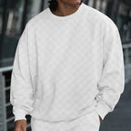 Herren lässiger Oversize-Pullover mit strukturierter Oberfläche und weitem Schnitt R&B