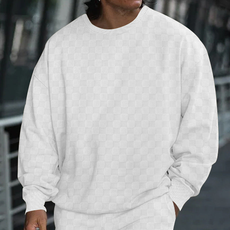 Herren lässiger Oversize-Pullover mit strukturierter Oberfläche und weitem Schnitt R&B