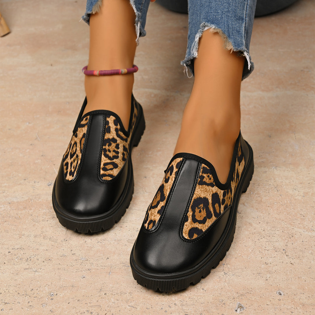Damen Slip-On Sneaker mit tierischem Muster R&B