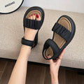 Damen Komfortable Riemchen-Sandalen mit modischem Falten-Design R&B