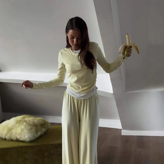 Damen gemütliches Freizeit-Set mit sportlichem Design R&B