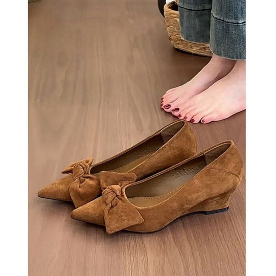 Damen spitze Wedge-Pumps aus samtweichem Velours R&B