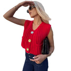 Damen Strickweste mit Taschen R&B