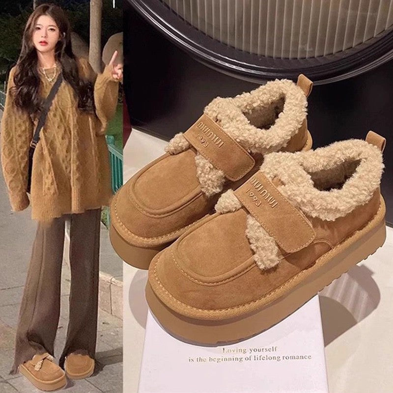 Damen Komfort-Sneaker mit kuscheligem Innenfutter und praktischem Klettverschluss R&B
