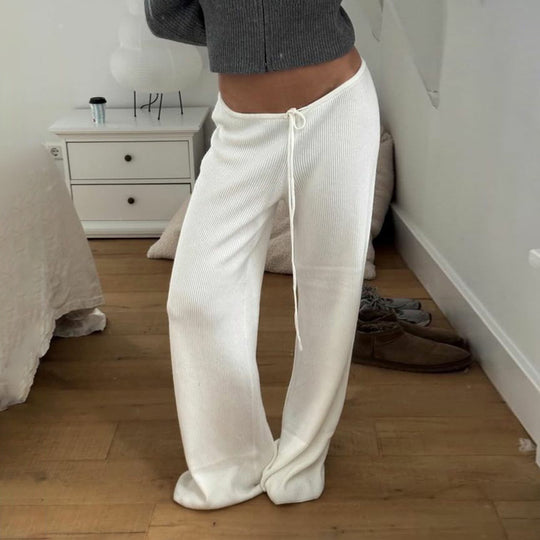 Damen Weite Jersey-Hose mit elastischem Bund und Kordelzug R&B