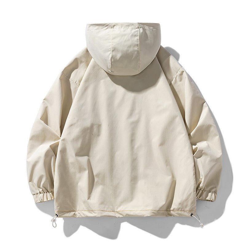 Herren winddichte praktische Outdoor-Jacke mit verstellbarer Kapuze und großen Taschen R&B