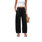 Damen Weite Denim-Hose mit elastischem Bund