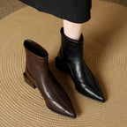 Damen elegante Stiefeletten mit modernem Blockabsatz und spitz zulaufender Schuhform R&B