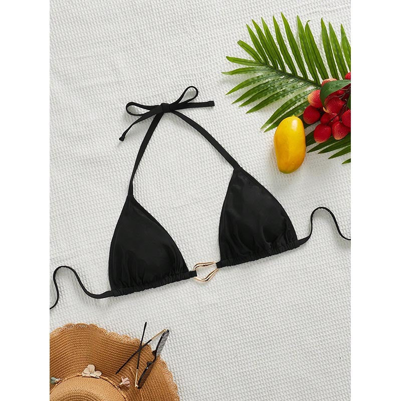 Damen Triangel-Bikinioberteil mit verstellbaren Trägern und elegantem Goldverschluss R&B