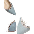 Damen spitze Slingback-Pumps aus hochwertigem Glanzmaterial R&B