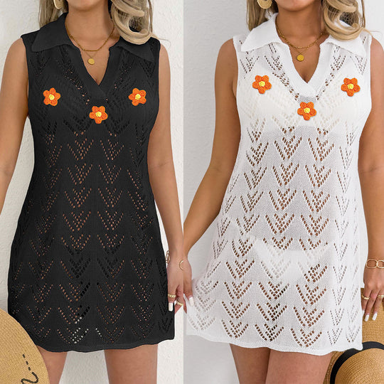 Damen luftige Häkel-Kleid R&B