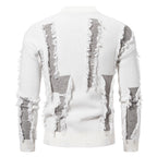 Herren moderner Strickpullover mit trendigen Fransen und einzigartigem Design R&B