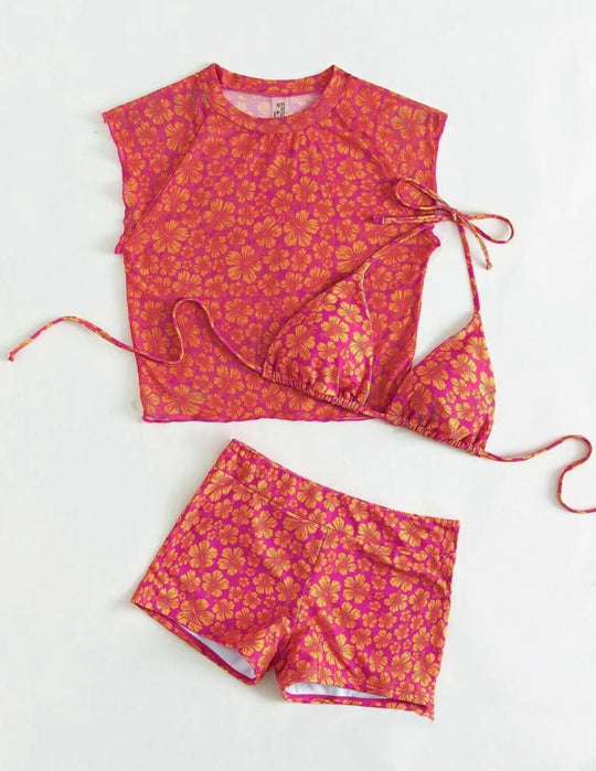 Damen Bikiniset mit elegantem Oberteil und modischen Shorts R&B