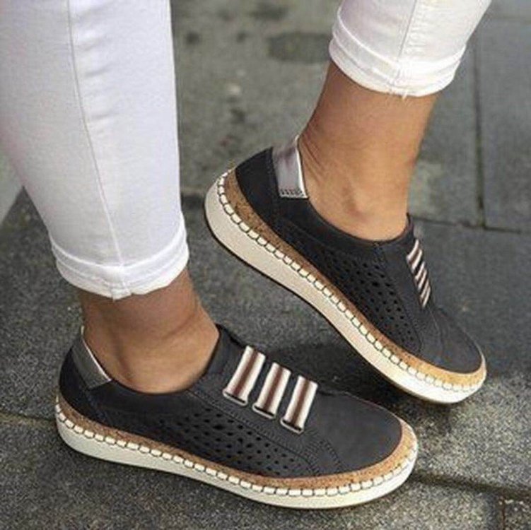 Damen sportliche Slip-On Sneakers mit luftdurchlässigem Obermaterial R&B