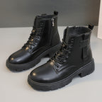 Damen Modische Halbstiefel mit praktischer Schnürung und robustem Reißverschluss R&B