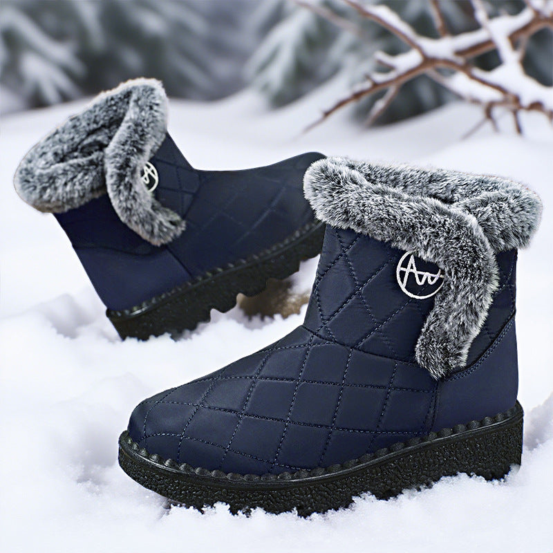 Damen Thermo-Winterstiefel mit weichem Kunstfellkragen R&B