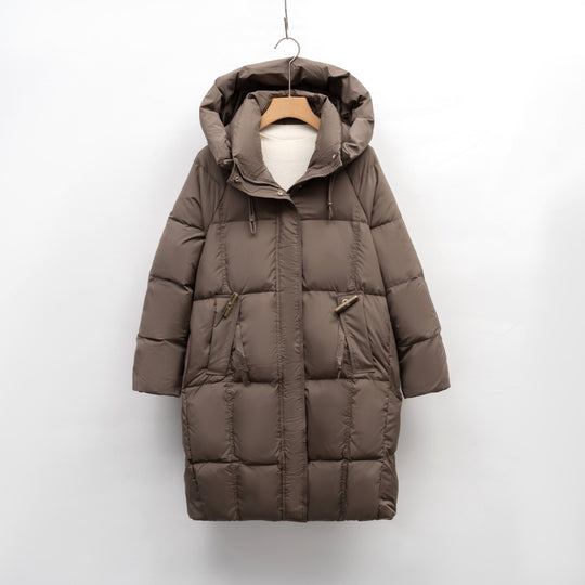 Damen isolierte Winterjacke mit großem Kapuzenkragen und funktionalen Taschen R&B