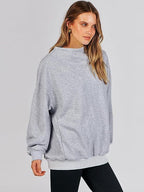 Damen lässiger Oversized Pullover mit schmalem Bund R&B