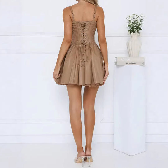 Damen Verspieltes A-Linien Kleid mit Spitzenakzenten R&B