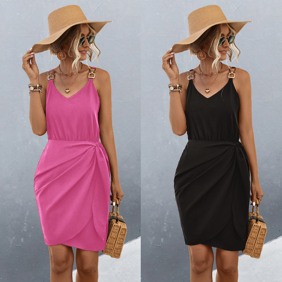 Damen Etuikleid mit tailliertem Schnitt und eleganter Drapierung R&B