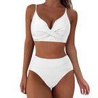 Damen Hochtailliertes Bikini-Set mit raffiniertem Twist-Oberteil R&B