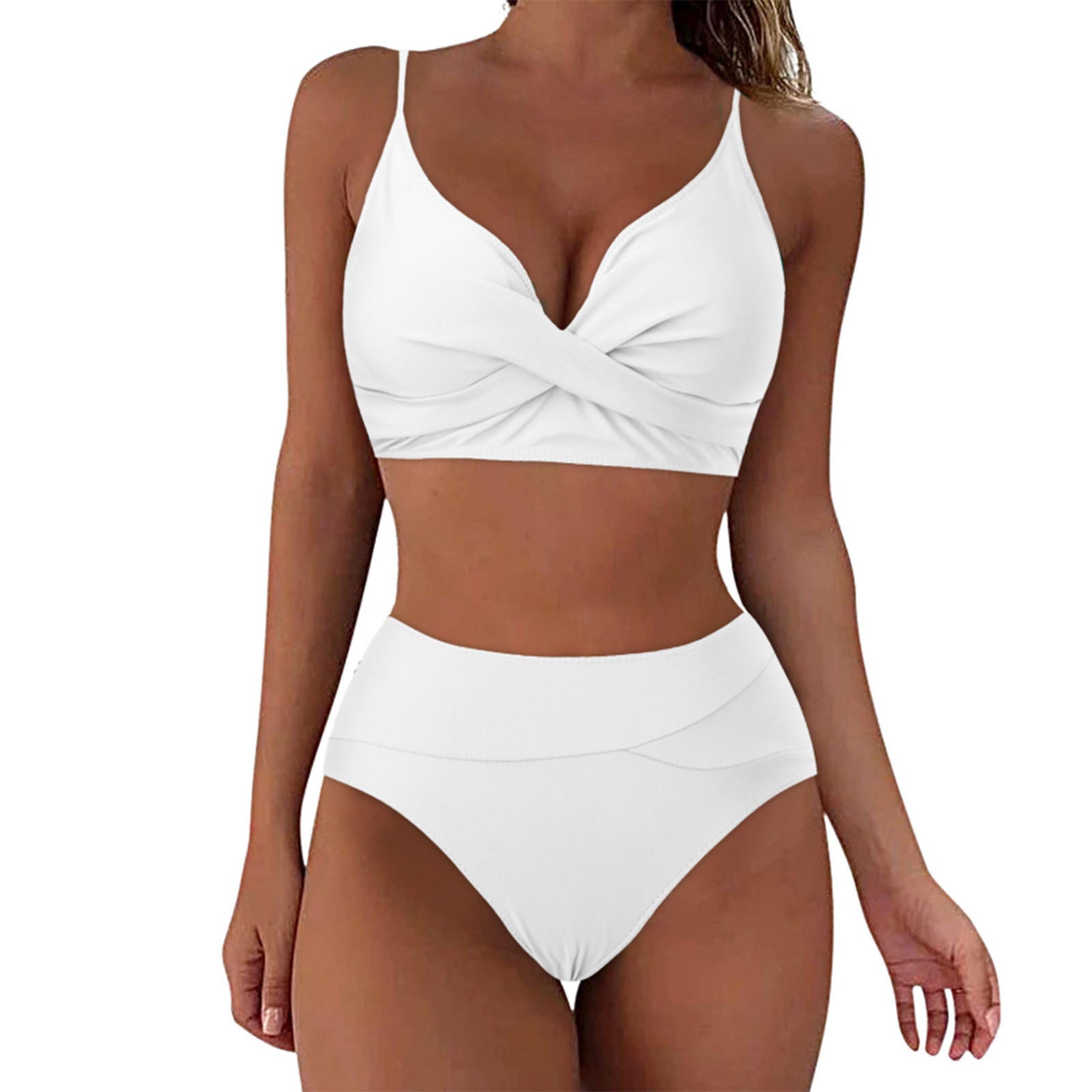 Damen Hochtailliertes Bikini-Set mit raffiniertem Twist-Oberteil R&B
